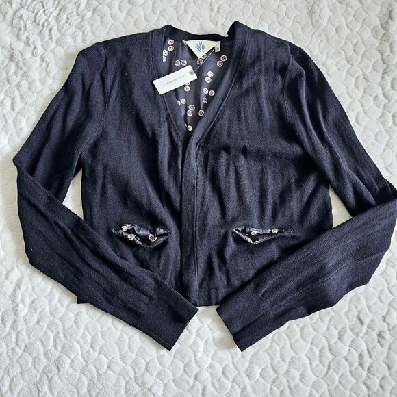 Anthropologie Sweaters - NEW Anthropologie HWR Monogram cardigan sweater medium M button print